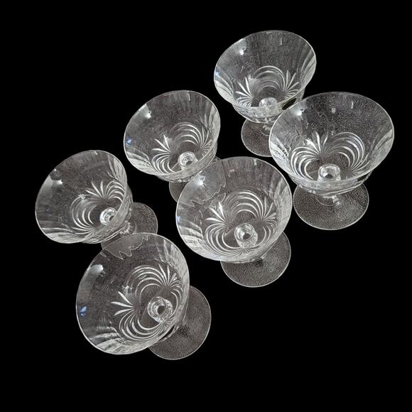 RCR Royal Crystal Rock 24% Lead Crystal Dessert Sherbet Glasses Set of 6 Italy - Picture 1 of 6
